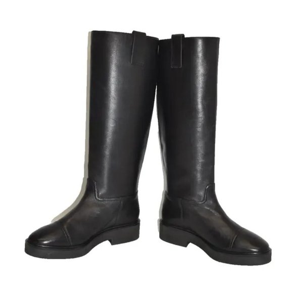 $900 STUART WEITZMAN Henley CAP TOE Knee-High Boot BLACK LEATHER 8.5 (PB32) - Picture 4 of 8